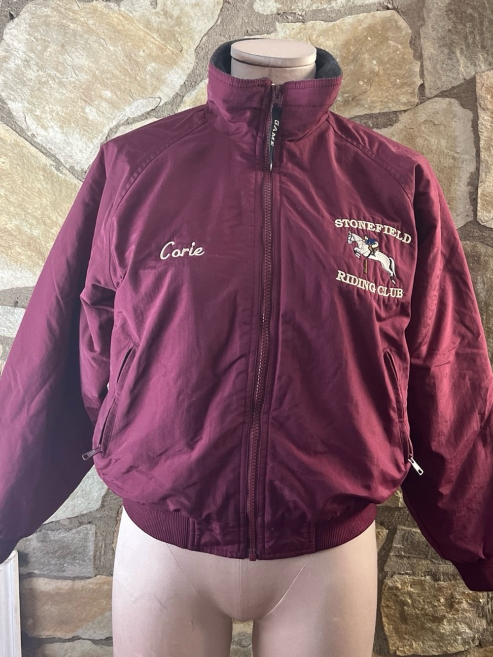 Y2K Game Sportswear Burgundy Riding Club Equestrian Jacket — Youth M